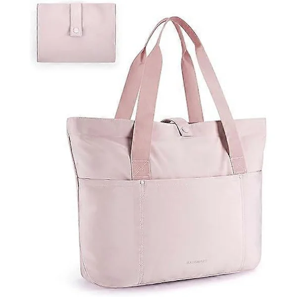 Women's Tote Bag, Foldable Tote Bag, Handbags and Shoulder Bags with Zipper for Travel, Beach, Gym, Work, School Pink