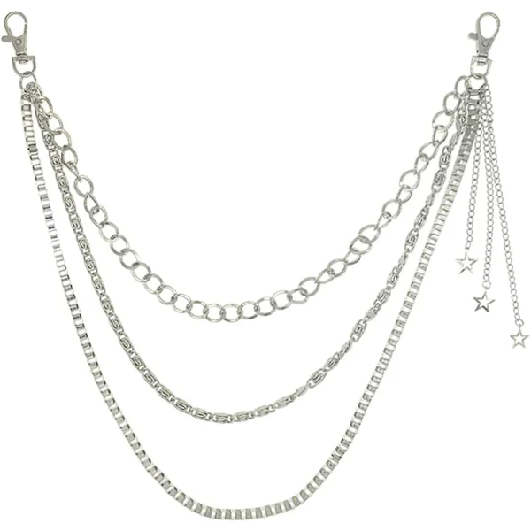 1 pc wallet chain waist chain with star pendant triple style chain