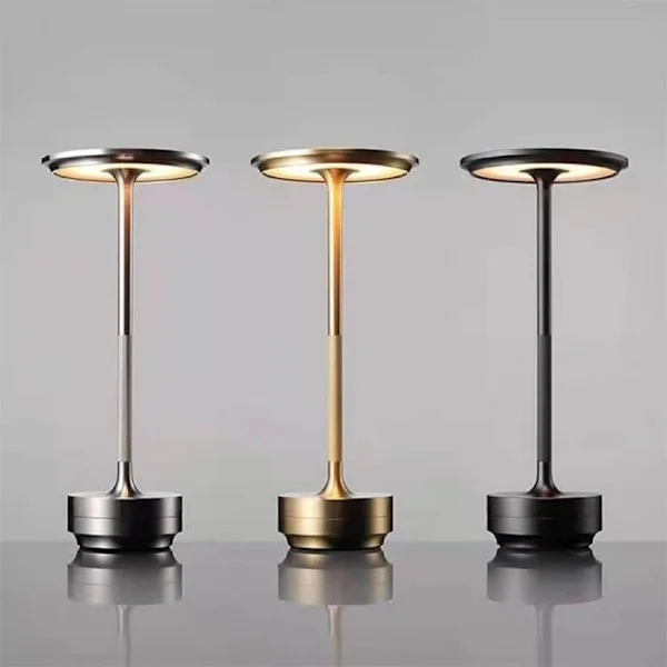 Trådløs dæmpbar skrivebordslampe, USB-genopladelig kontorlampe i metal