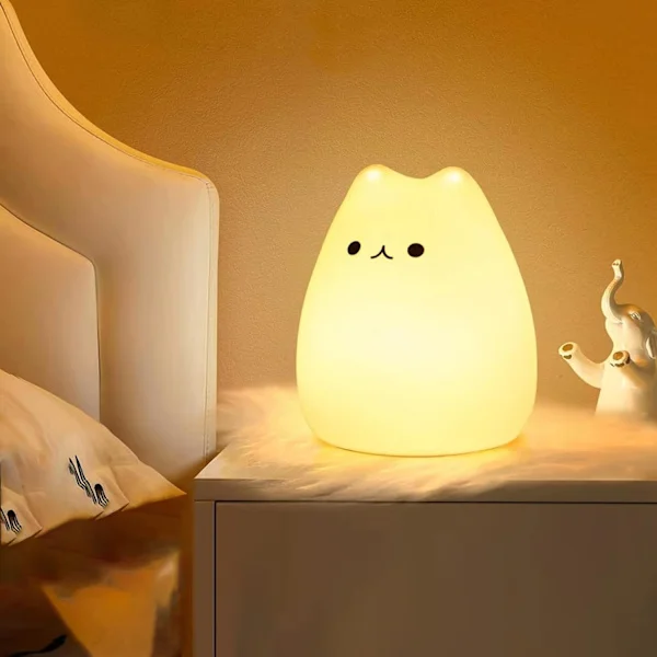 Kat Børne Natlampe, Blød Sød Lampe Dæmpbar Børne Natlampe Baby, Genopladelig Lampe Soveværelse Smart LED Sengelamper
