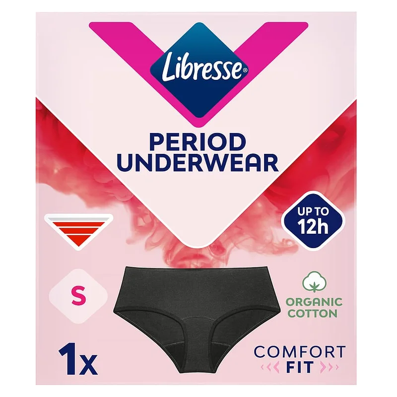 Libresse Menstruationstrusser Hipster Sort S, Helse & Madvarer, Kosttilskud Til Kvinder, Menstruation