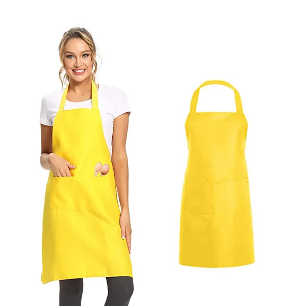 Enkel lomme ermeløs bomulls- og linskjørt anti-fouling og vanntett kjøkkenuniform kjeledress 68*55cm (stil 3)