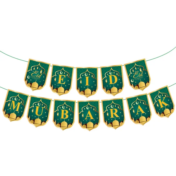 Eid Mubarak til Banner Moon Star Pull Flag Party Decorations Supplies Ornament