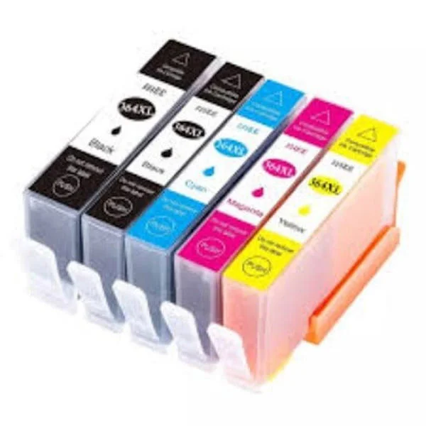 364 XL Pakke med 5 Kompatible Blækpatroner til HP 364 364XL Patron, til Deskjet 3070A 3520 3522 3524, Officejet 4620 4622,