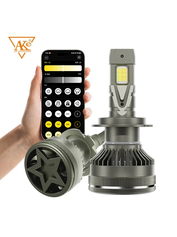 AliExpress - Ampoules de phares de voiture H7, contrôle par application, Mini phare Turbo H1 H11 H3 9005 HB3 9006 HB4, lumières de voiture LED 3000K 