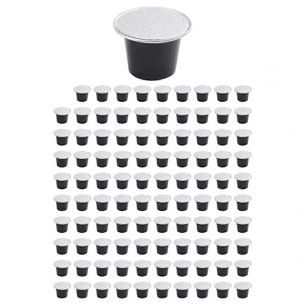 【xj】100 Set Återfyllningsbara Kaffekapslar Nespresso Pod för Nescafe Automatisk Kaffemaskin