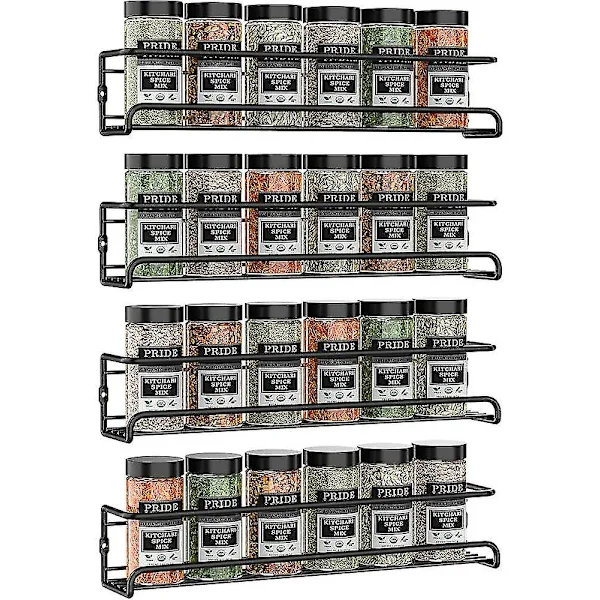 4-pack Kitchen Shelves Spice Rack Wall Mounted Storage Organizer Cabinet Rack (LGL)-XF27-