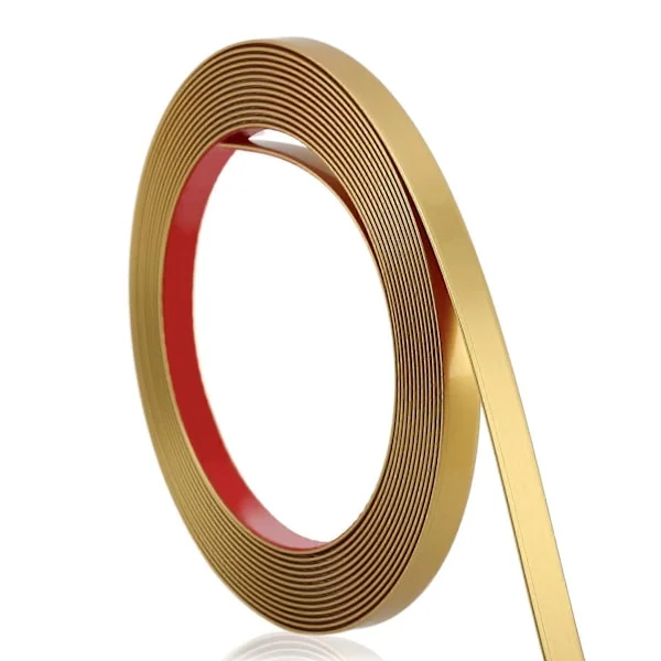 Matt gull avtrekkbar listverk 6m L x 1 cm for vegger, tak, møbler og speil (LGL)