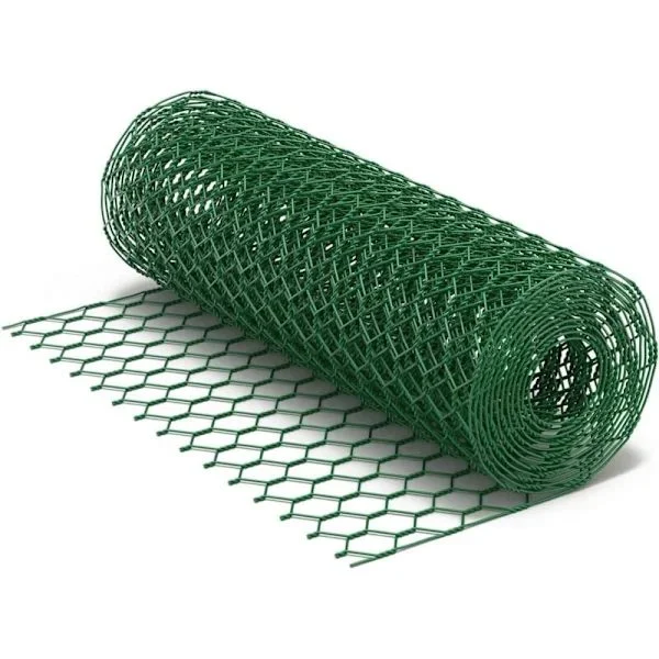Grønt trådnett galvanisert stål PVC firkantnett 25x25mm rull 10m høyde 40cm bur gjerde