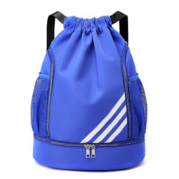 Waterproof Backpack with Zipper Sport Gym Bag with Shoe Compartment, Waterproof Zipper Backpack for Men Women Blue