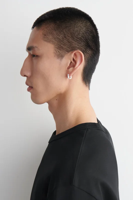 COS Link Hoop Earrings in Silver-coloured - Men