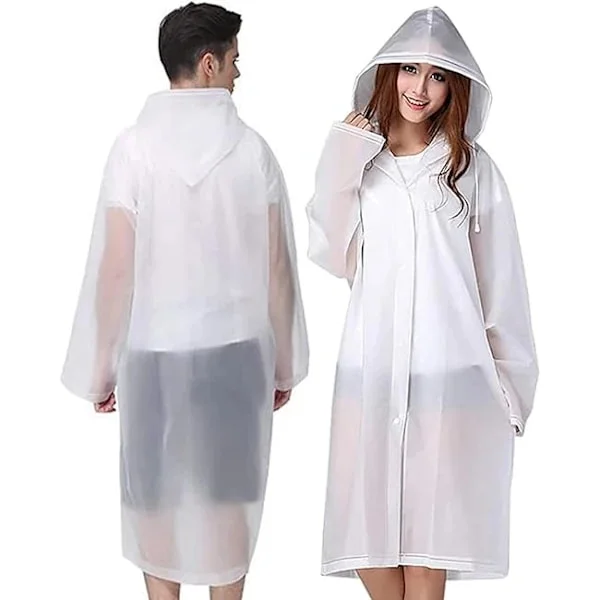 Rain Poncho Sport Raincoats, [2-pack] EVA Reusable Hooded Rain Jacket, Rain Cover Poncho for Men and Women
