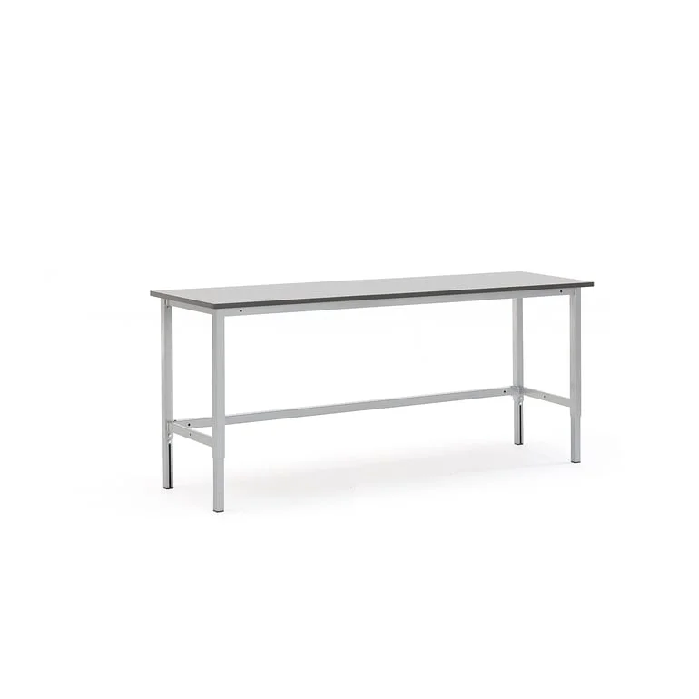 Height adjustable workbench MOTION, manual, 400 kg load, 2000x600 mm, grey