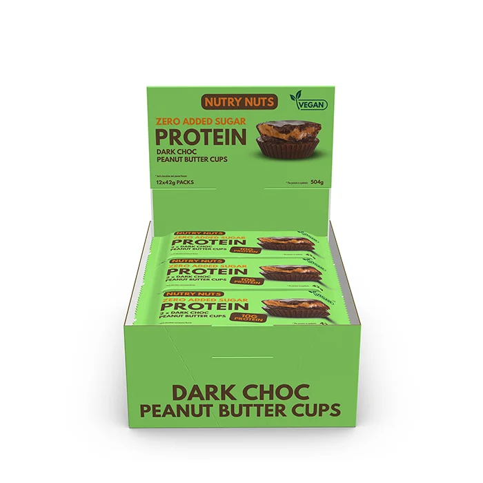 Box Nutry Nuts Protein Peanut Butter Cups 42 g Chocolate Hazelnut