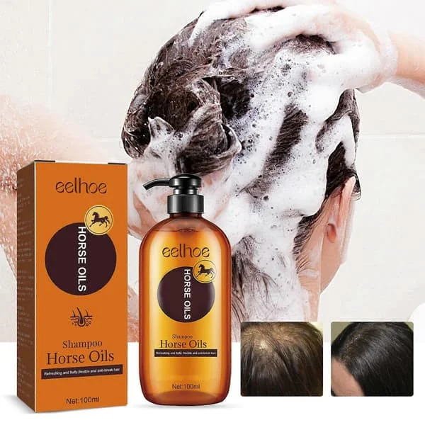 Hårplejesæt Hesteolie Nærende Shampoo-No.1, Hesteolie Smidig Fugtgivende Shampoo, Japansk Hesteolie Shampoo, Japan PurenesHesteolie, Ginseng Ekstrakt