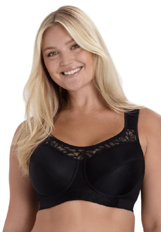 Miss Mary of Sweden Cotton Simplex Bh Med Bygel Dam Svart 80d