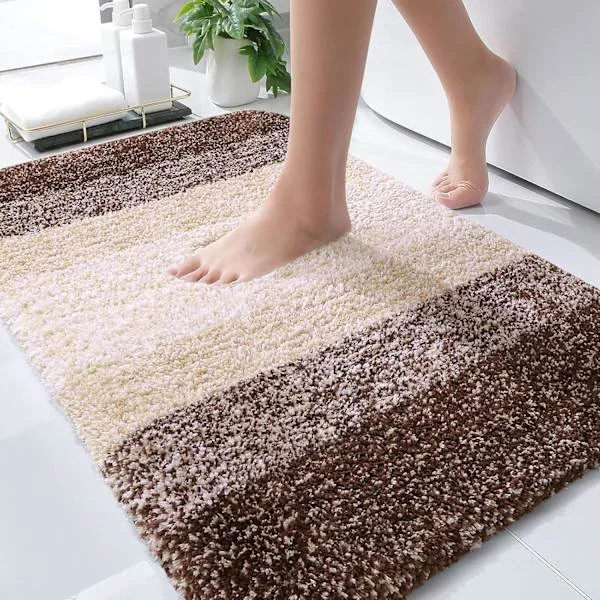 Badrumsmatta 30x20, Supermjuk Plysch, Brun, Tvättbar