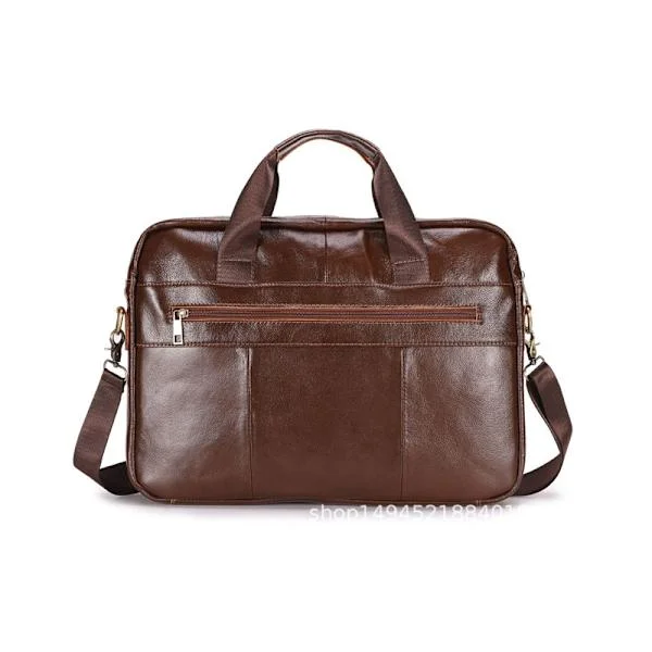 Herre Skulder Bag 14" Laptop Bag Kontor Mappe (Brun)
