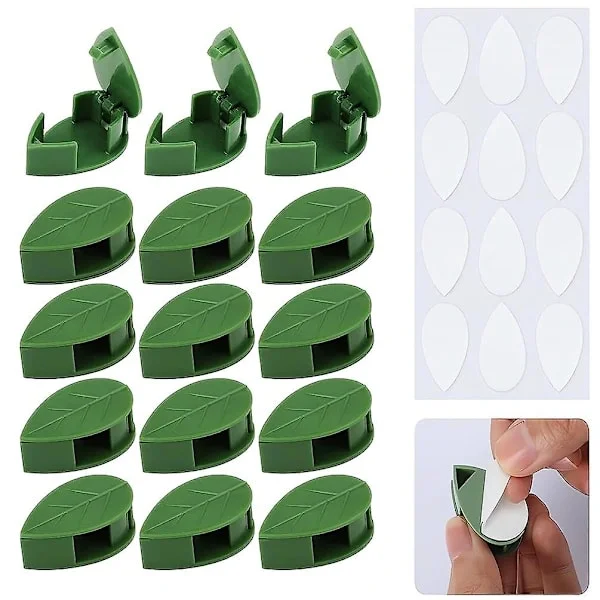 /EA/60-pack växtklämmor, växtklämmor för klätterväxter, växter, klätterstöd, självhäftande växthållare, vägg