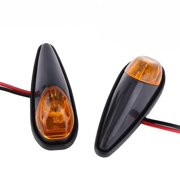 Motorcykel Blinkers, Universal Motorcykel Blinkers Led Motorcykel Flush Mount Blinkers Ljuslampa Amber Svart Skal (2 St