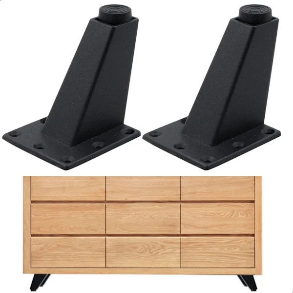 Furniture Table Legs - Suitable for Cabinets TV Coffee Tables and Other Furniture Adjustable Height 4 Pieces 8.4 x 7 x 6.2 cm Robust Durable Stro