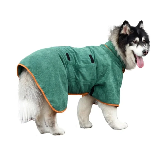 Hundebadekåpe Håndkle Myk Superabsorberende Badekåpe Tørkende Fuktighet Pysjamas For Hund Ny Grønn Xl