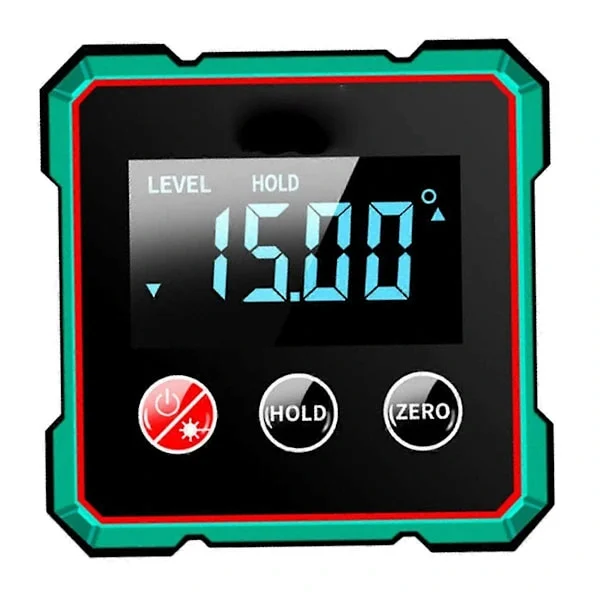 Magnetisk digital gradskiva med elektronisk lasermätare, gradskiva, inklinometer, vattenpass med magneter
