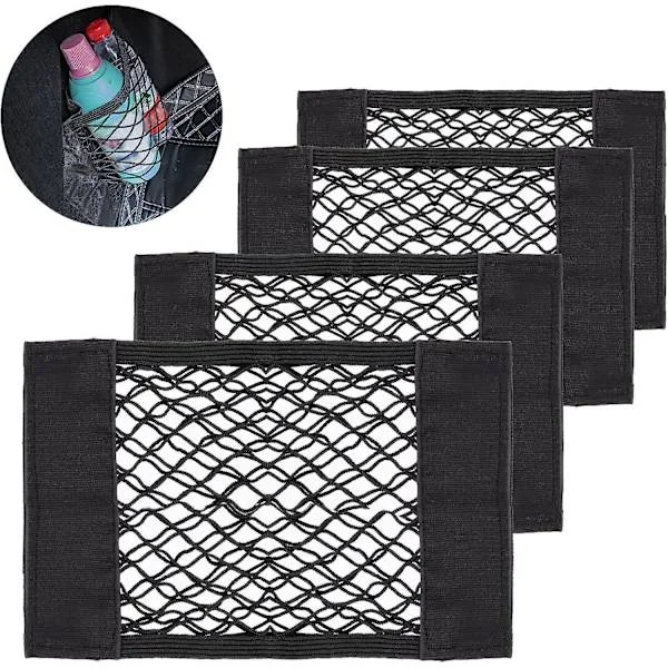 st bil sikker oppbevaring, 30 x 25 cm bil sikkerhetsnett, universalveske borrelås sikkerhetsnett, elastisk bagasjenett oppbevaringsnett Ave