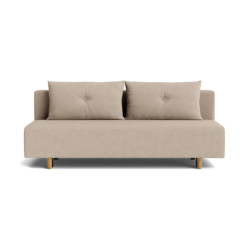 Houston 2 personers sovesofa, Loop Beige med opbevaring - Elegant 200x87x85cm - Sofa med Sovefunktion 133x200cm