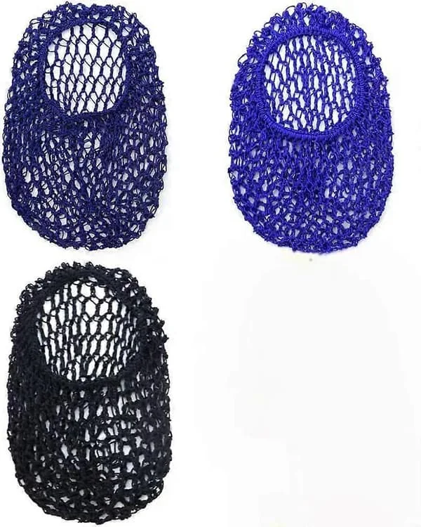 3 st Mesh Hårnät Rayon Stickad Snood Hatt Mesh Virkad Hårnät Sovmössa Lång Hårskydd Ornament Tjockt Hår Kvinnor Hårnät för att sova Mjuk Sov
