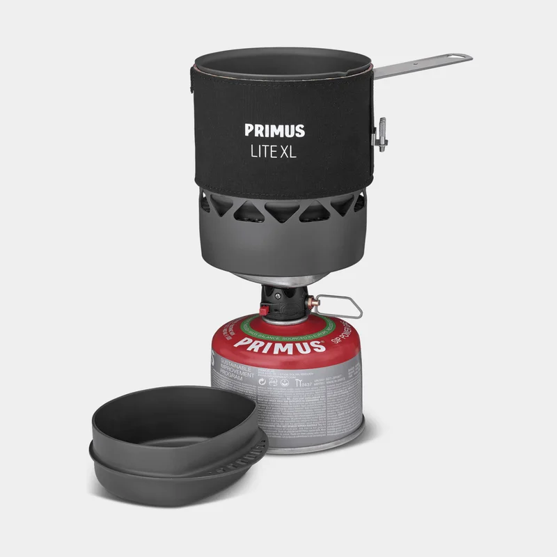 Stormkök / gaskök / stormkök Primus Lite XL Stove System Black, 1700 W, med integrerad piezotändning + kastrull (1 liter), Utan bränsle