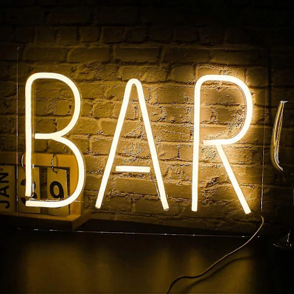 Hot Bar Led Neon-kyltti Neon-seinäkyltit Suuri Neon-kirjainvalo USB-yö-neonvalo baariin, hotelliin, sisäpelihuoneeseen, cocktail-olueen, häihin, 