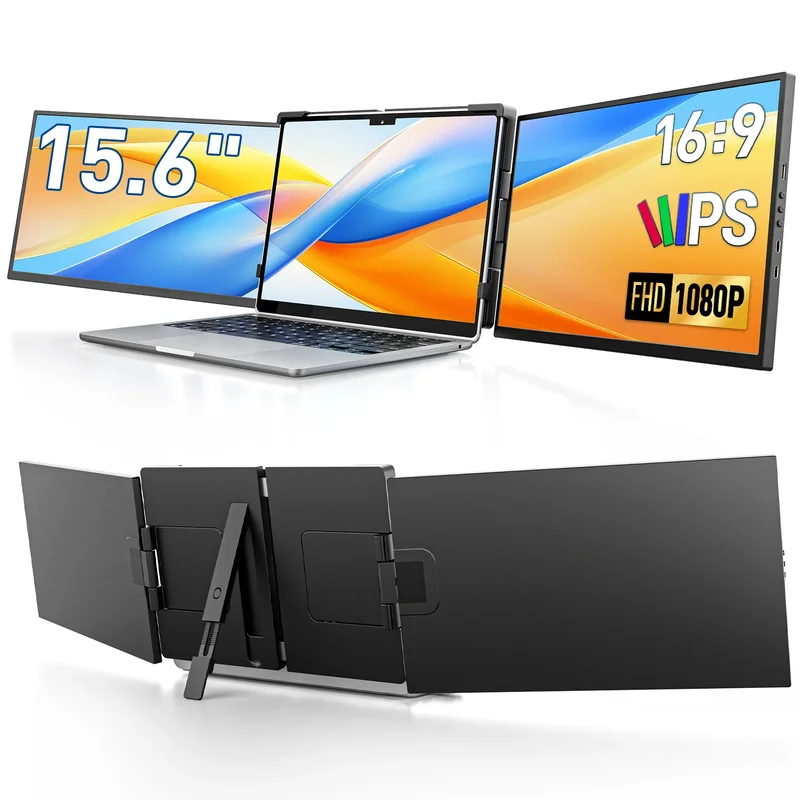 AliExpress - 15,6 Zoll Triple-Screen-Extender für Laptop Mini-PC 1080 FHD IPS Externe Erweiterung Tragbarer Dual-Monitor für MAC Windows Chrome