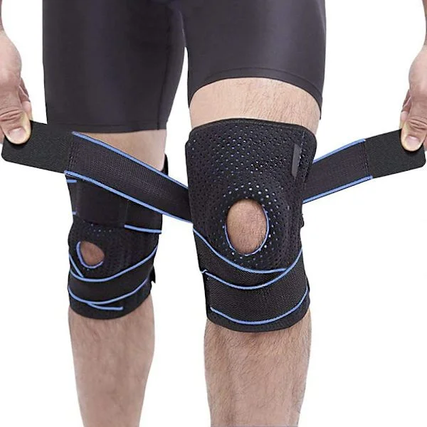 Neopren knästöd, 2 st patellar- och ligamentskydd, knästöd med öppen patella stabiliseringsring