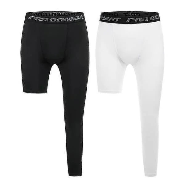 Basketball Compression Tights with One Leg Long Pants Sports Leggings_Swedish Gifts