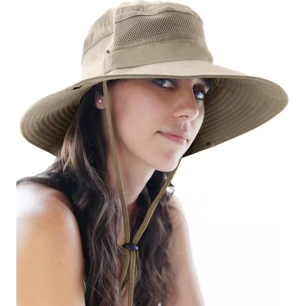 [RM]Fishing Hat UPF 50+ Wide Brim Sun Hat for Men and Women, Men's Bucket Hats with UV Protection for Hiking Beach Hats (Khaki)
