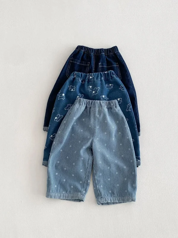 AliExpress - Nouveauté Printemps 2026 : Jeans Enfant Style Coréen 0-5 Ans – Pantalons en Denim Imprimé Étoiles et Couleurs Unies pour Filles et 