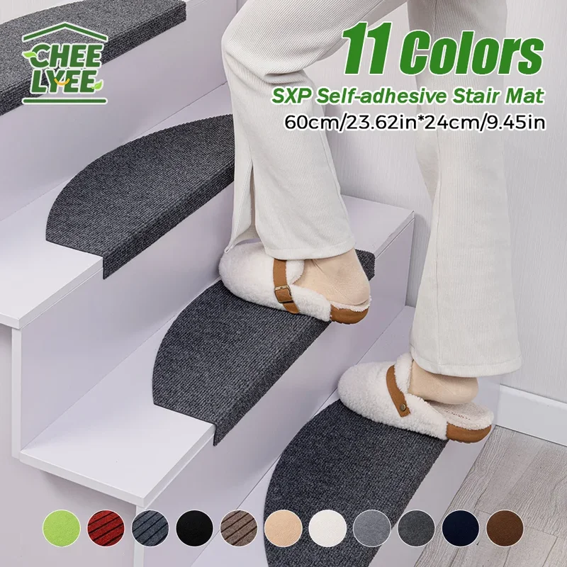 AliExpress - Ensemble de 8 tapis d'escalier semi-circulaires autocollants, tapis de sol autocollants Sxp, tapis de sol domestiques, tapis d'escalier 