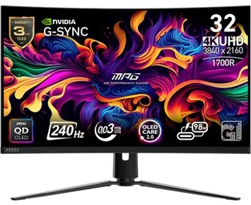 MSI 32tum 321CURX - Fyndvara - 32tum 4K OLED-gamingskärm med verkliga färger & 240 Hz