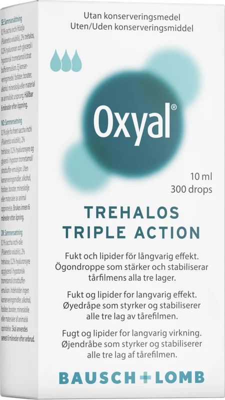 Oxyal Trehalos Triple Action øyedråper 10 ml