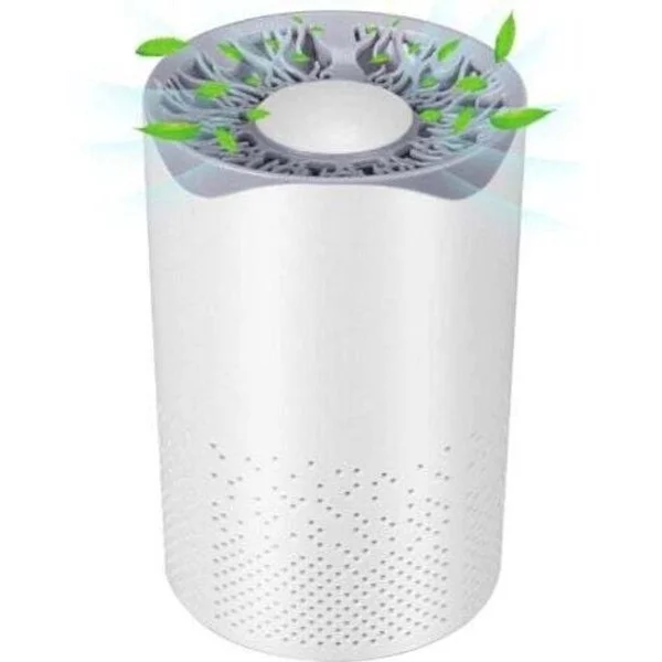 Mini Luftrenare för 20 m² USB C Luftrenare med HEPA- och aktivt kolfilter Tar bort rök, damm, pollen och mjäll Mycket tyst för och sovrum UV
