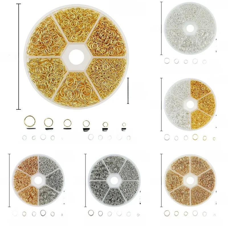 AliExpress - Bijoux en alliage d'or Kc 4 6 8mm, ensemble d'anneaux de saut ouverts, Kit d'accessoires pour bricolage, Bracelet, collier, chaîne, 