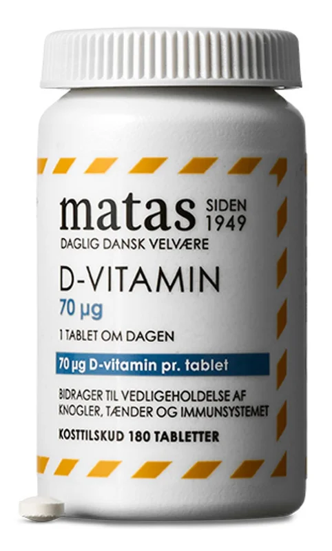 3 for 2 - Matas Striber D-vitamin 70 μg 180 tabl., Helse & Madvarer, Vitaminer, D-vitamin