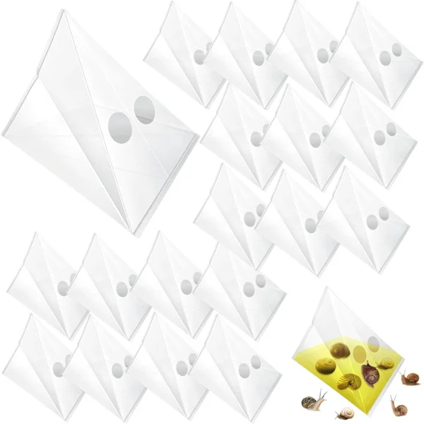 Snigelfälla - 20 Snigelfällor Öl Snigelfällor - 17x20cm Transparent Giftfri Snigelfälla - Damfälla med Sniglar i Trädgården