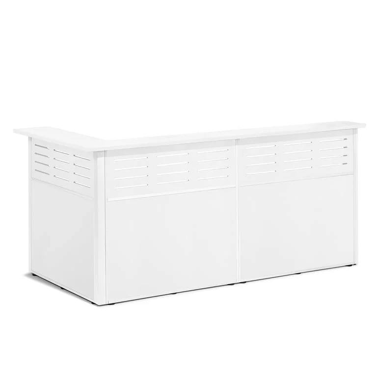 L shape reception counter TREAT, R/H, 3 sections, 2490x1290x1200 mm, white