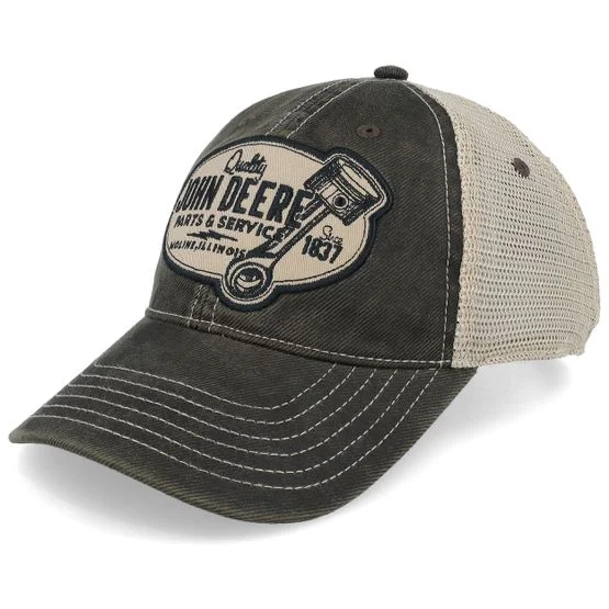 John Deere - Chan & Mesh Grey/Beige Dad Cap Trucker Trucker Grey Cap - @ Hatstore