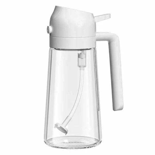 Oliesprøjte til madlavning Olivenolie Sprayer Mister 470ml Olivenolie Sprayflaske Olivenolie Spray til salat BBQ Køkken Bagning Stegning Hvid