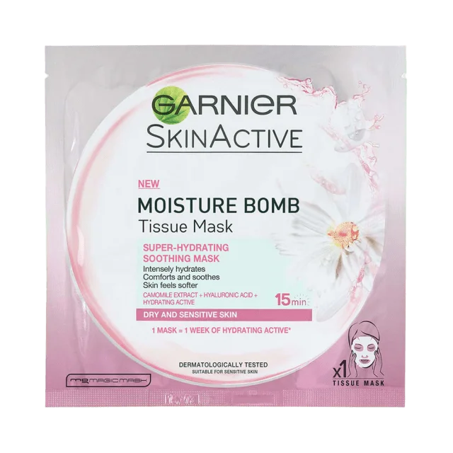 Garnier Skin Active Moisture Bomb Tissue Mask (Pink) Face Care Ansiktsmask & peeling Dam Rosa ONESIZE