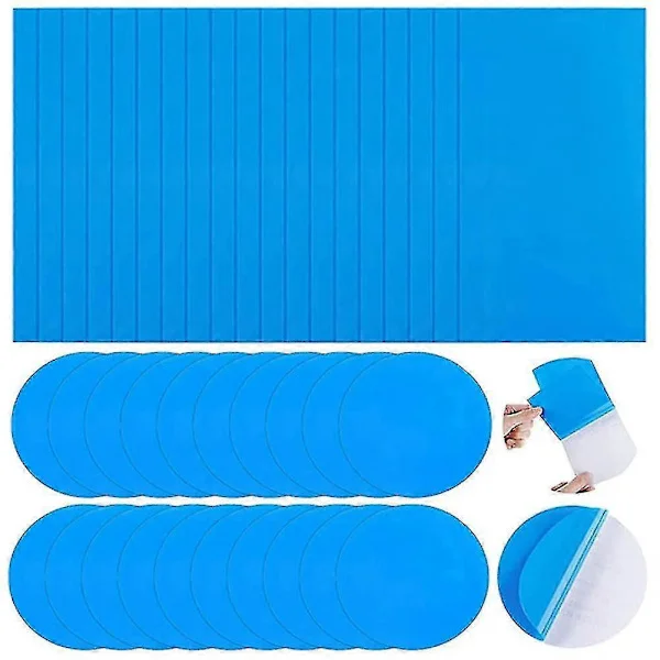 40 Pieces Pool Repair Kit Self-Adhesive Repair Patches PVC Pool Liner Patches For Inflatable Beds Swim Rings Kayaks Pools (rectangle/round)