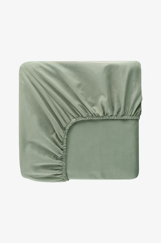 Borganäs of Sweden - Faconsyet lagen - Grøn - Faconsyede lagner - 180X200 - Fra Homeroom